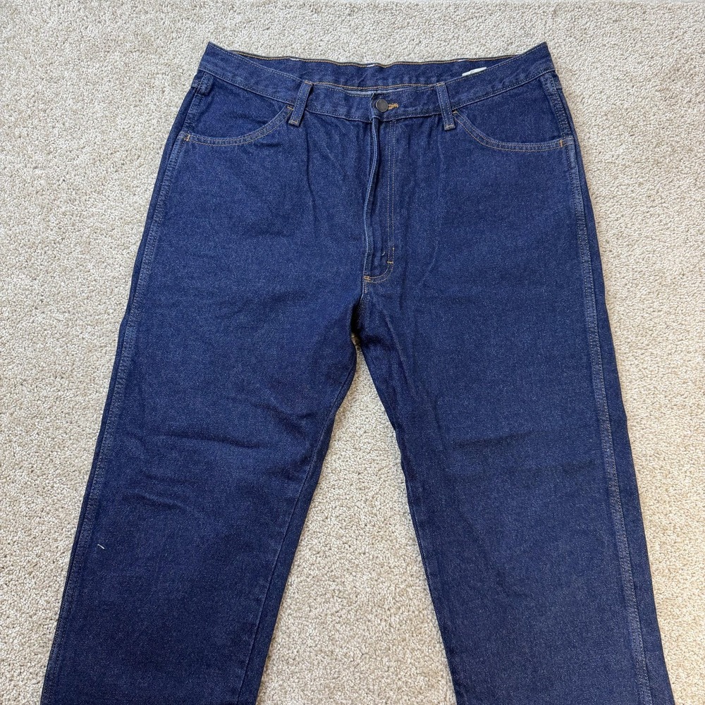 Rustler Jeans Mens 38x34 Dark Wash Blue Denim Regular Straight Casual Pants